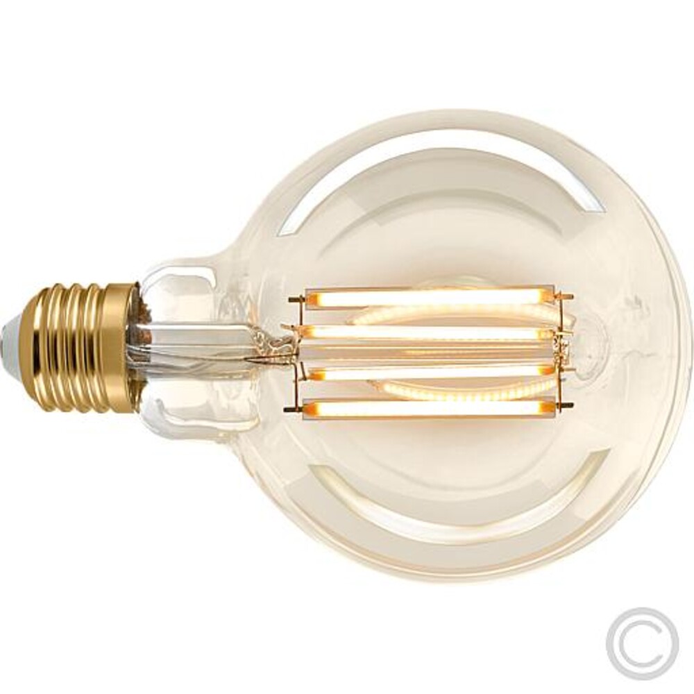 Strahlendes LED Filament Leuchtmittel von SIGOR mit goldenem Glühen