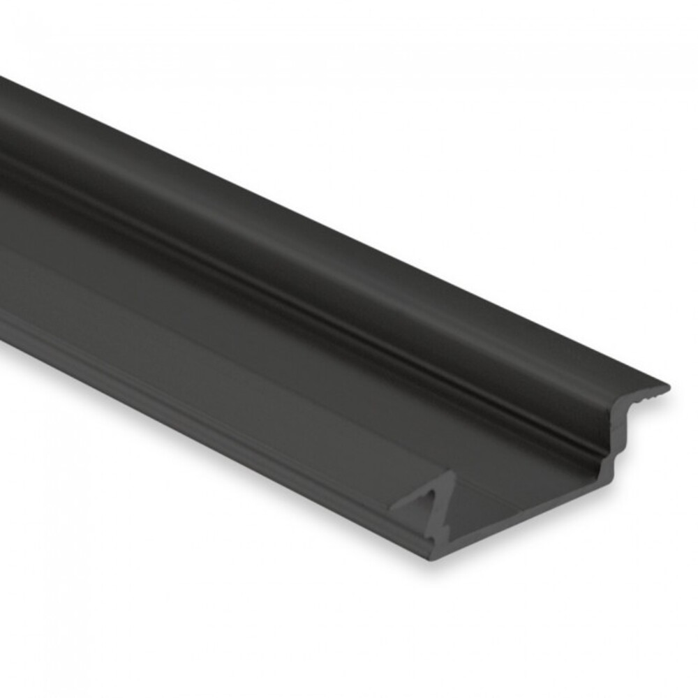 Elegantes LED Profil von GALAXY profiles, flach und mit Flügeln, in verführerischem schwarz RAL 9005