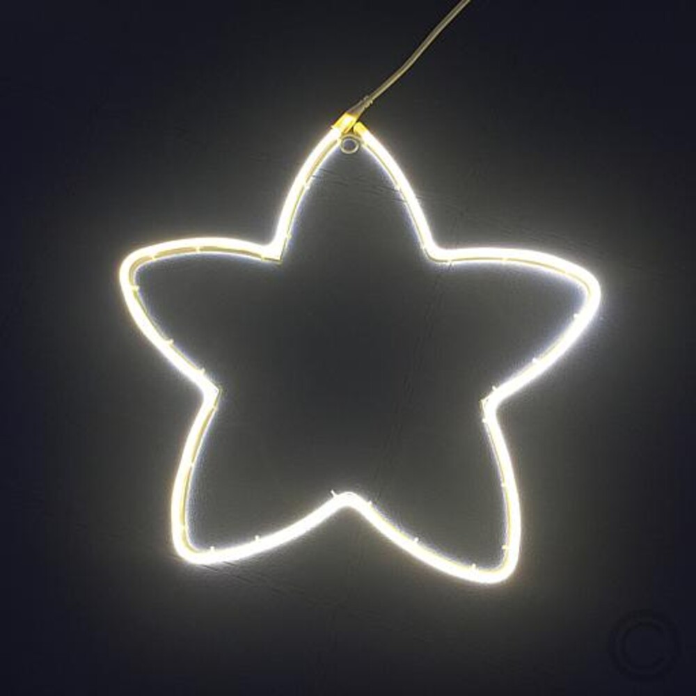 Bezauberndes, von Lotti kreiertes Stern Silhouettenbild im warmweißen LED-Stil