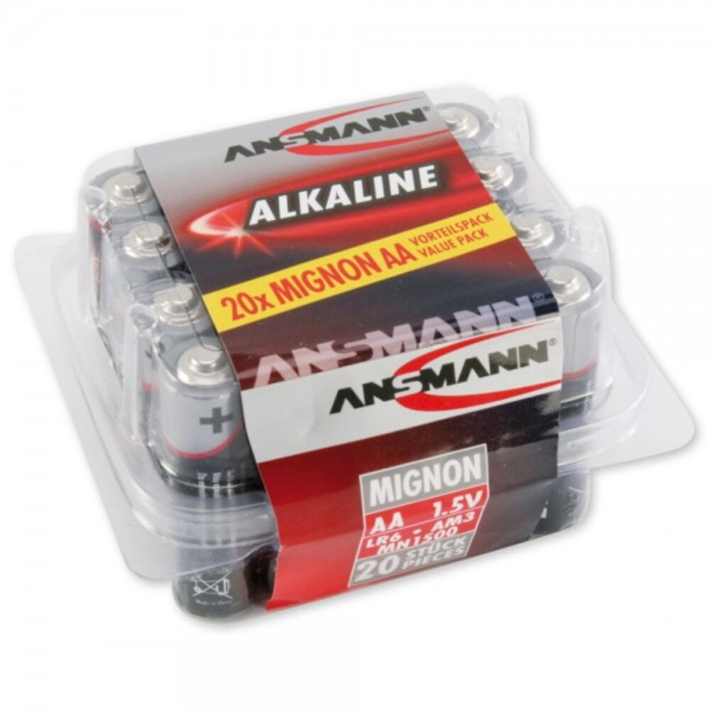 Hochwertige AA Batterien von Ansmann für das LED Universum - Alkaline Batterien - ANSMANN 5015548 Batterien Alkaline Big Five Alkaline Batterie Mignon AA LR6 20er Box