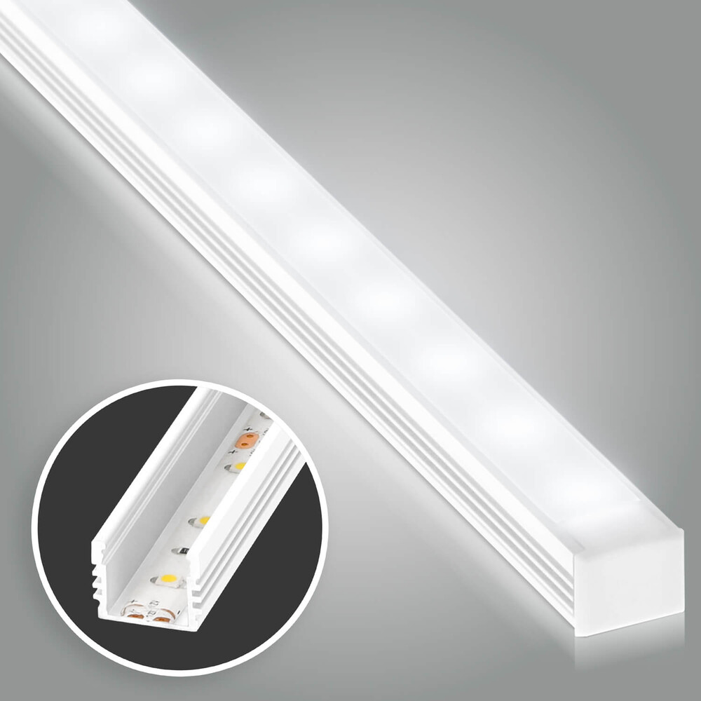 Moderne neutrale weiße LED-Leiste von LED Universum, hochgebaut und robust