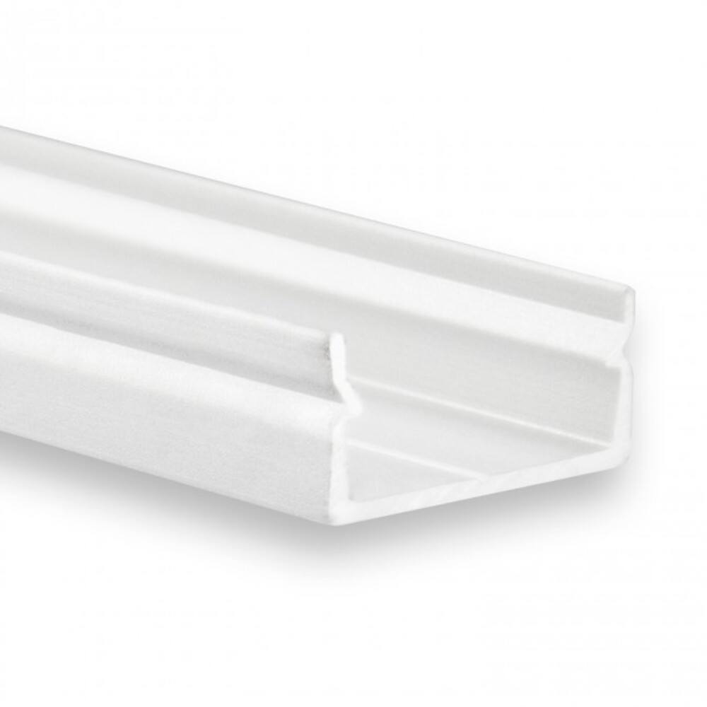 Ein elegantes weißes LED-Profil von GALAXY profiles zeigt Detailgenauigkeit und hohe Qualität