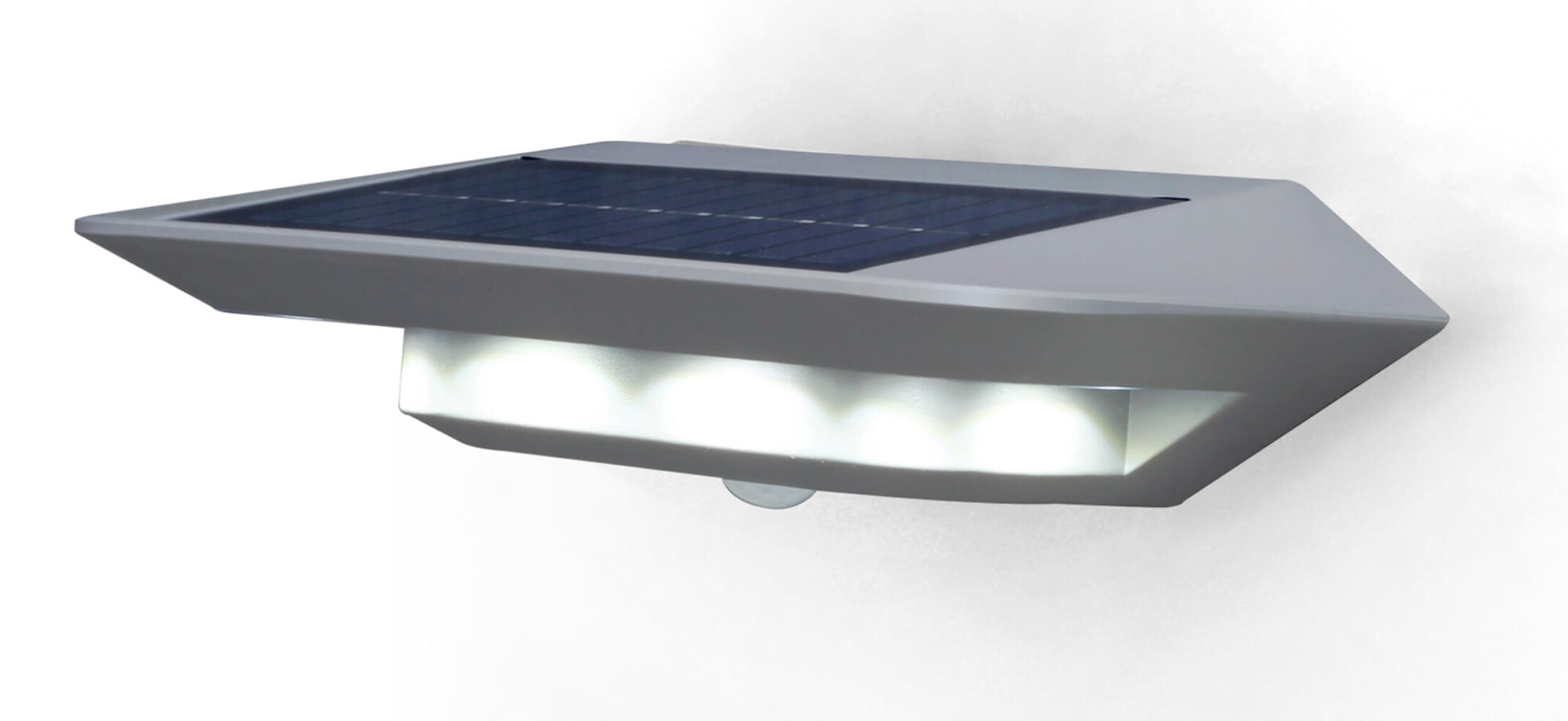 Elegante LED Solar Außenwandleuchte GHOST von der Marke ECO-LIGHT in stilvollem Silber