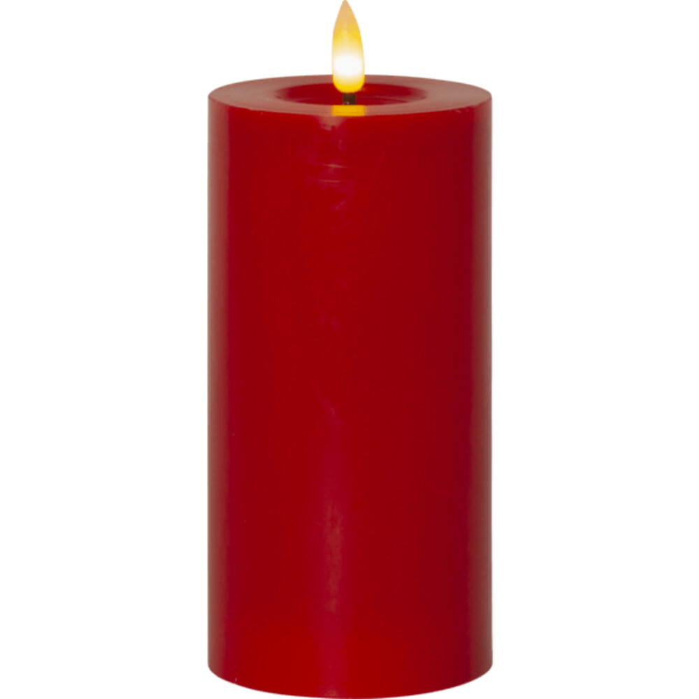 Wunderschöne LED Kerze in Rot mit naturgetreuer Flamme von Star Trading