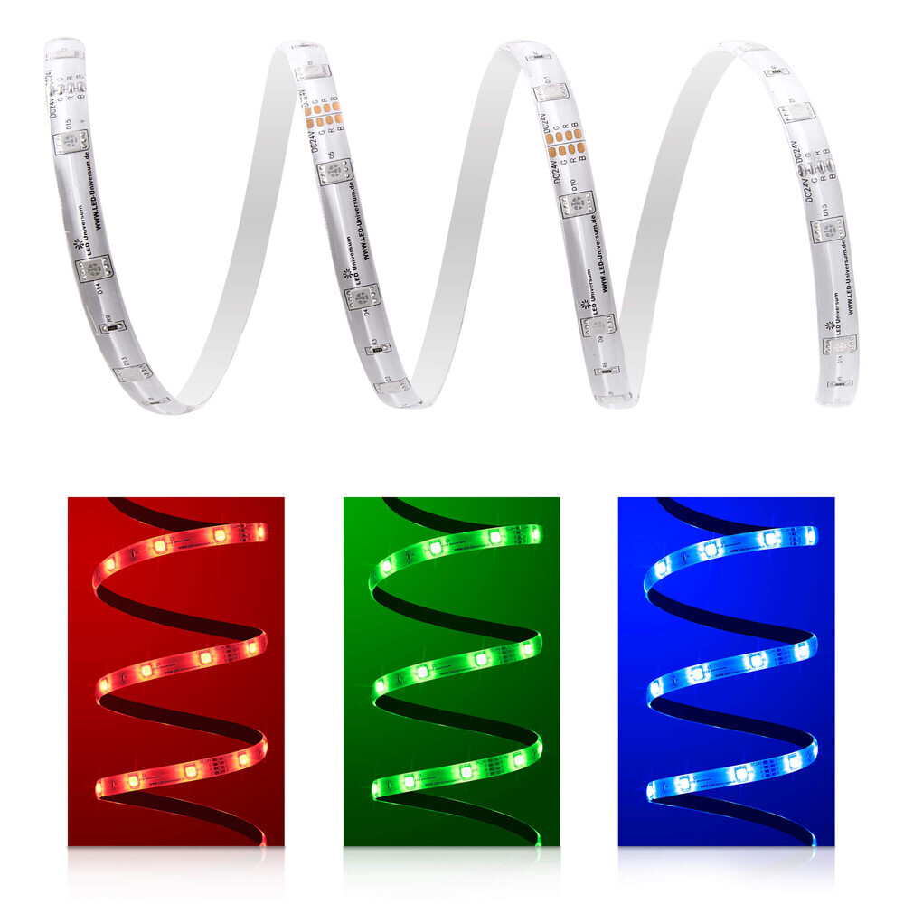 Premium 24V LED Streifen von LED Universum in lebhaftem RGB