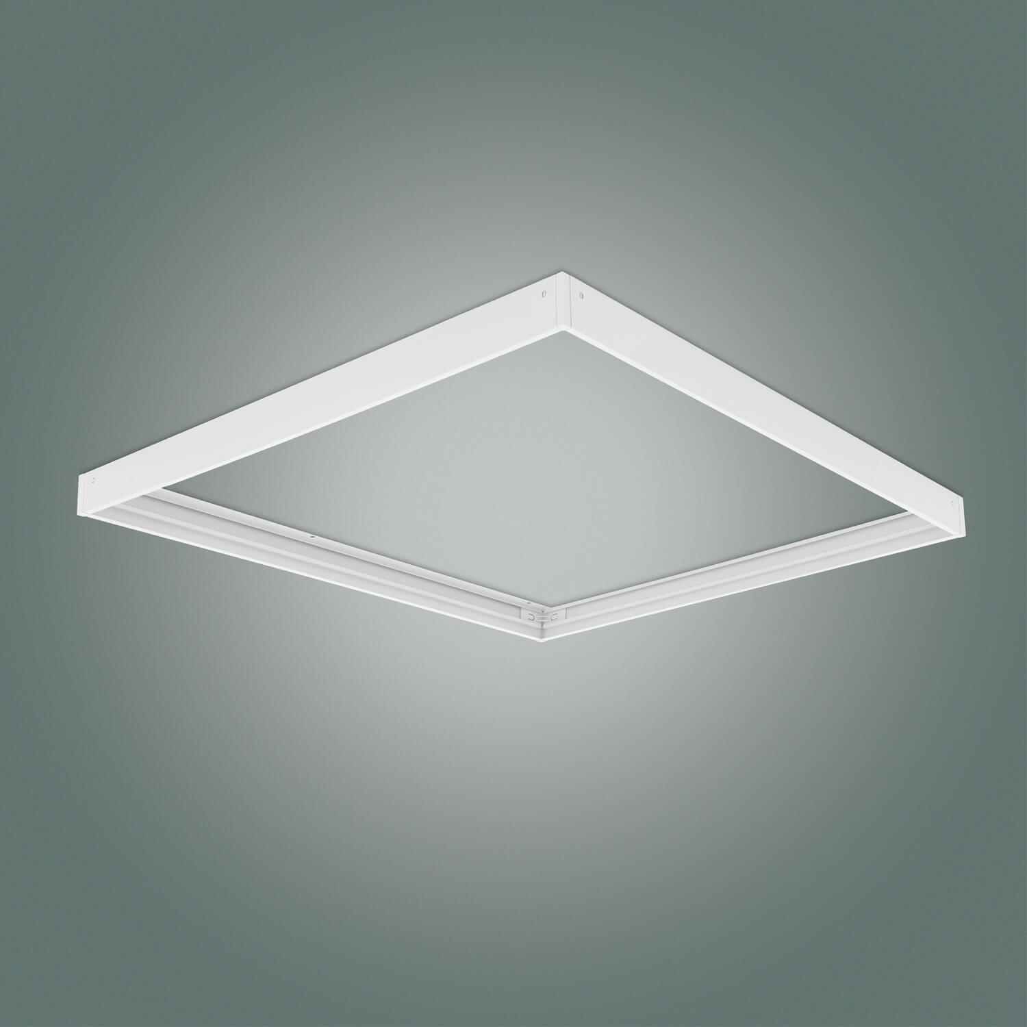 Aufbaurahmen Aluminium weiß  für LED Panel 60x60cm L600xB600xH43mm (Kunststoffclips)