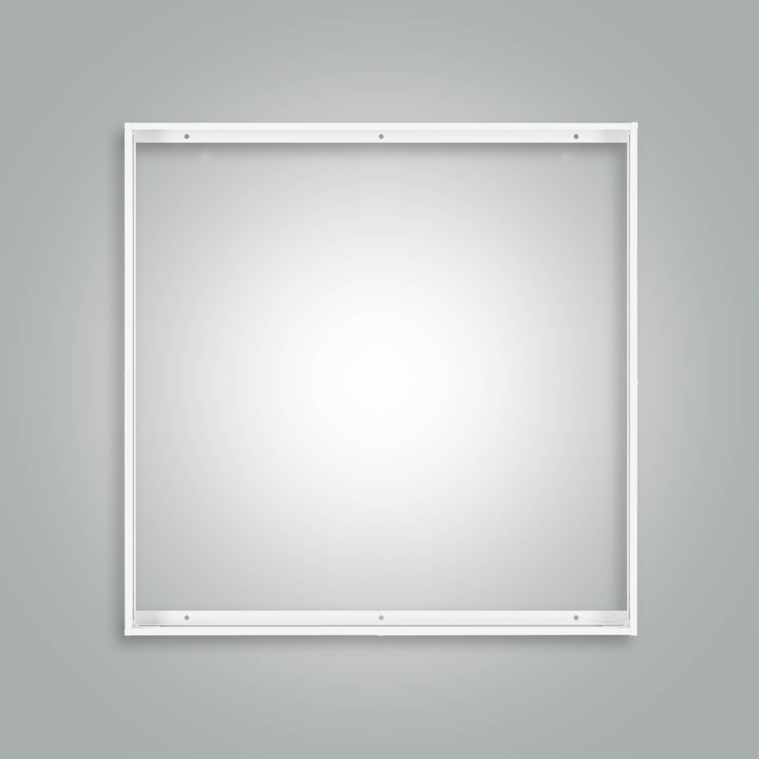 Aufbaurahmen Aluminium weiß  für LED Panel 62x62cm L625xB625xH43mm (Kunststoffclips)