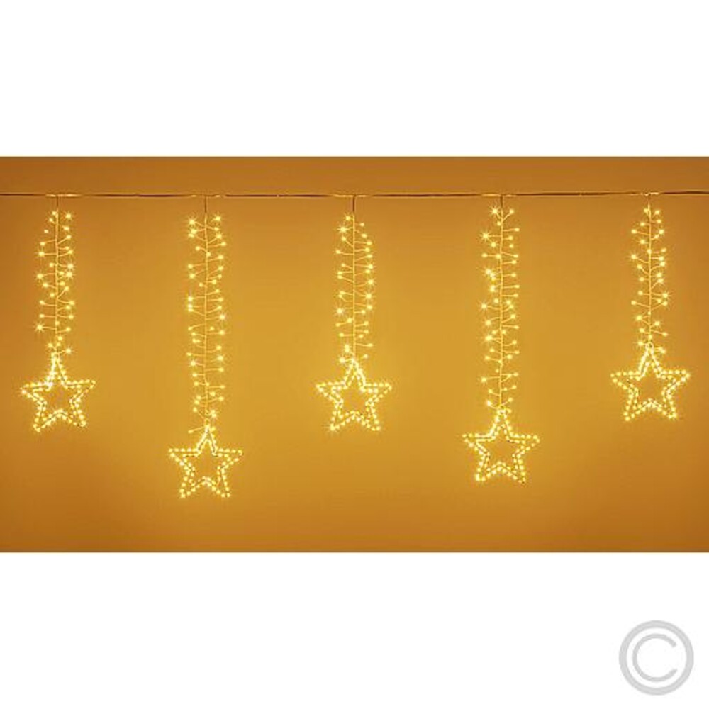 Ästhetischer Lichtervorhang & LED Netz der Marke Lotti, verziert mit funkelnden Sternen