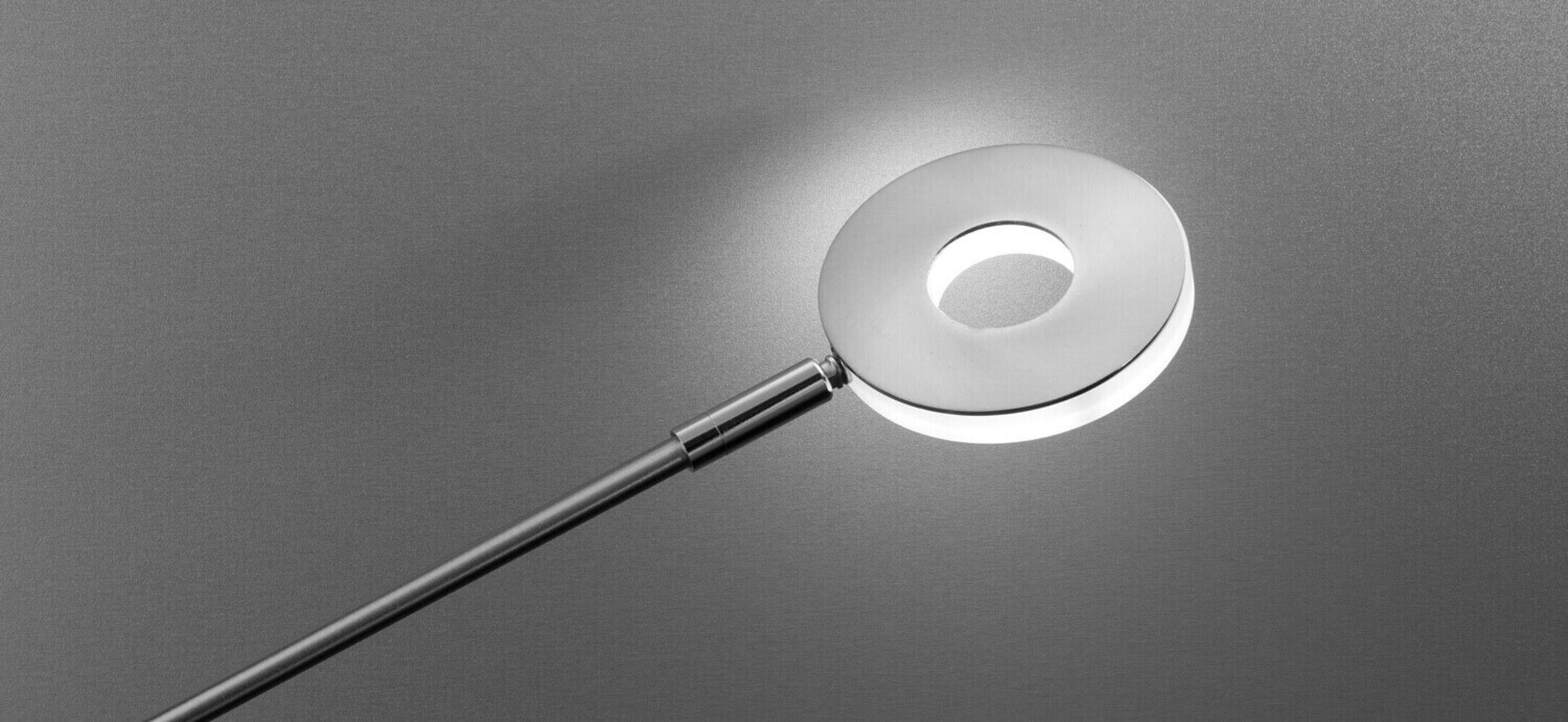 Elegant Fischer & Honsel LED-Leselampe in Nickel Matt und Chrom
