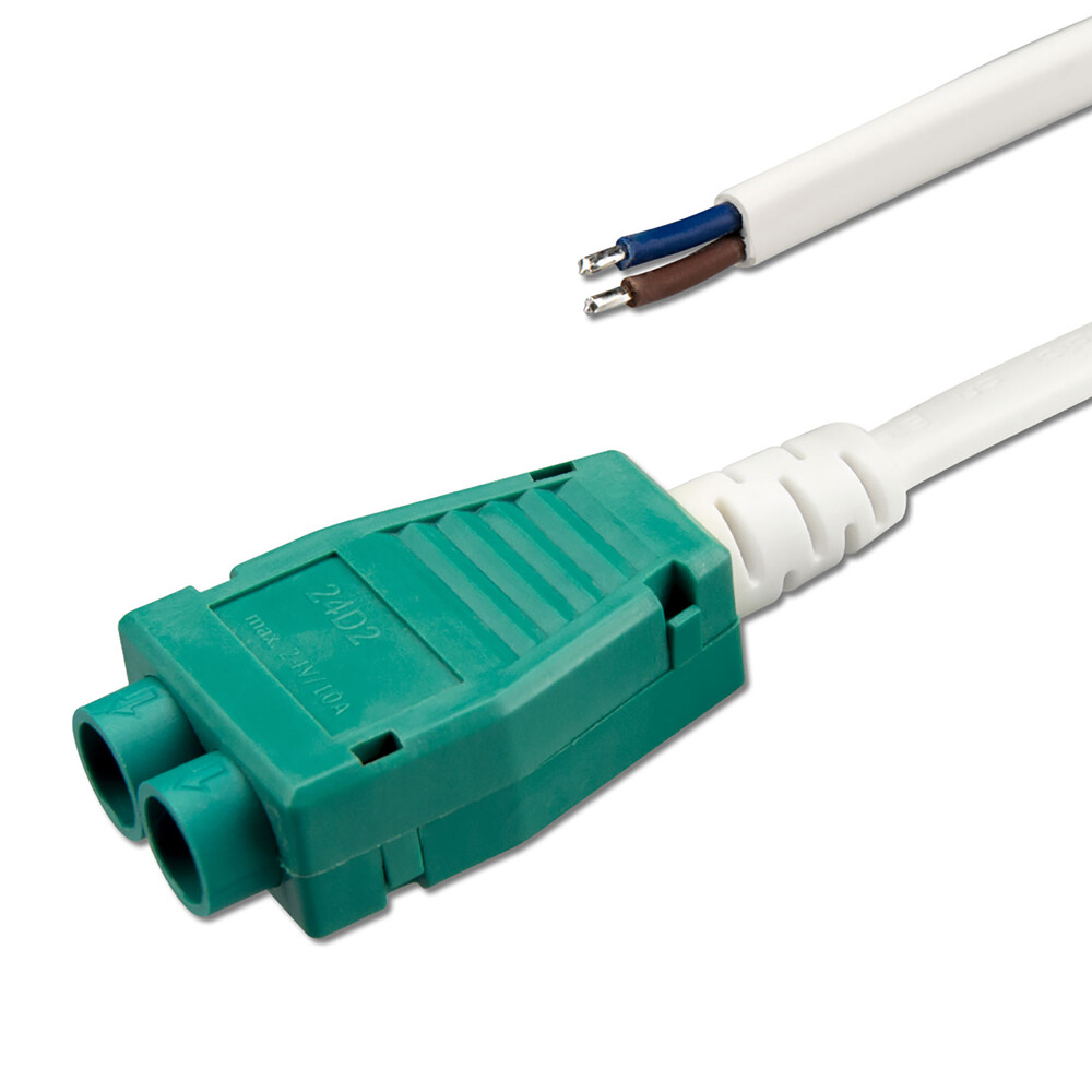 Weiß-grüner Mini Plug 2-fach Verteiler von Isoled in IP54-Qualität