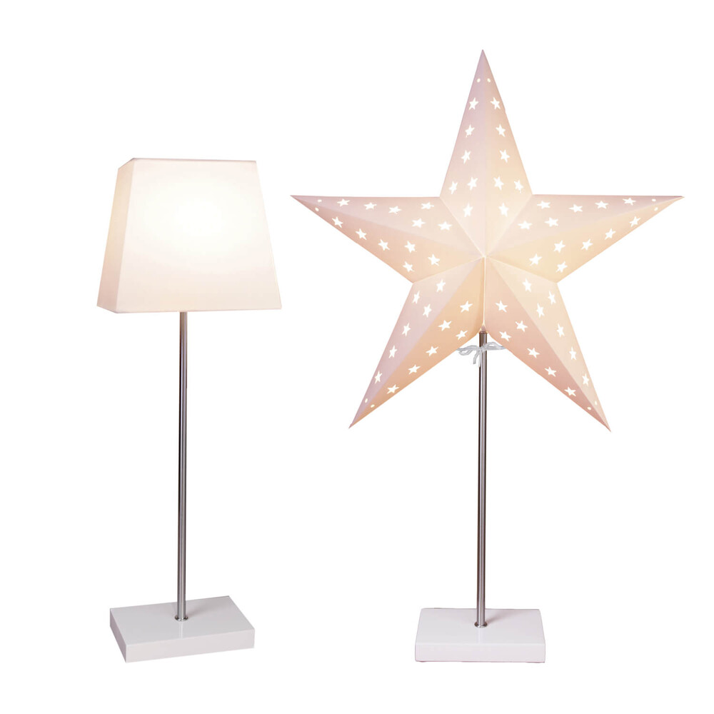 Elegante Stehlampe aus Metall, Holz und Papier in Creme von Star Trading