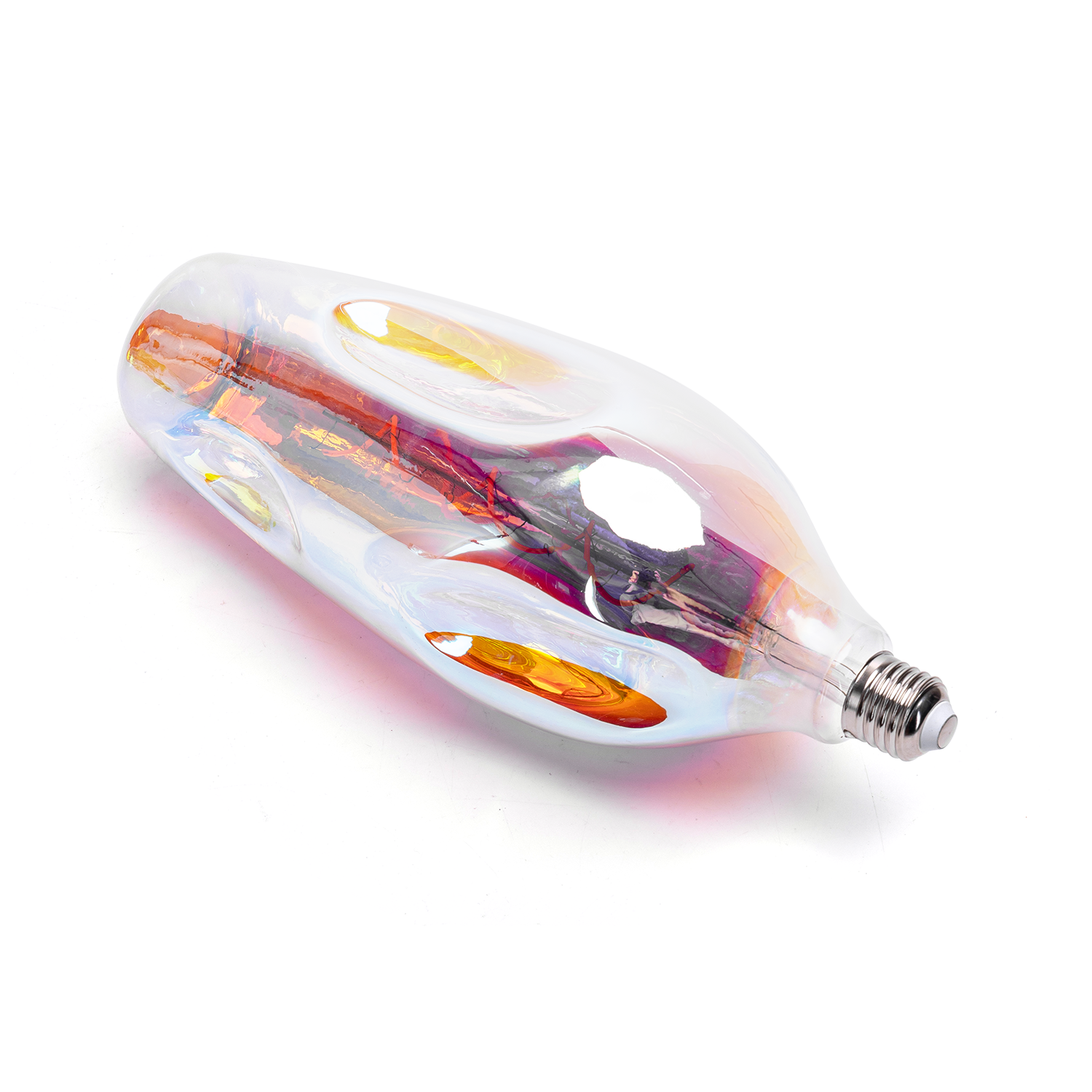 LED Deko-Leuchtmittel Spiral-Filament Glühlampe "Alien" konisch verspiegelt Sockel E27 4W CR110 1800K/Amber 250lm