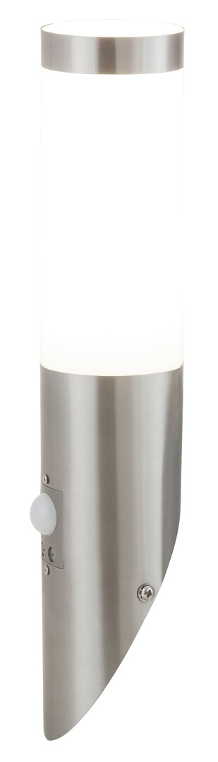 Außenwandleuchte Inox torch 8266, E27, Metall, silber-weiß, rund, Modern, IP44, ø76mm
