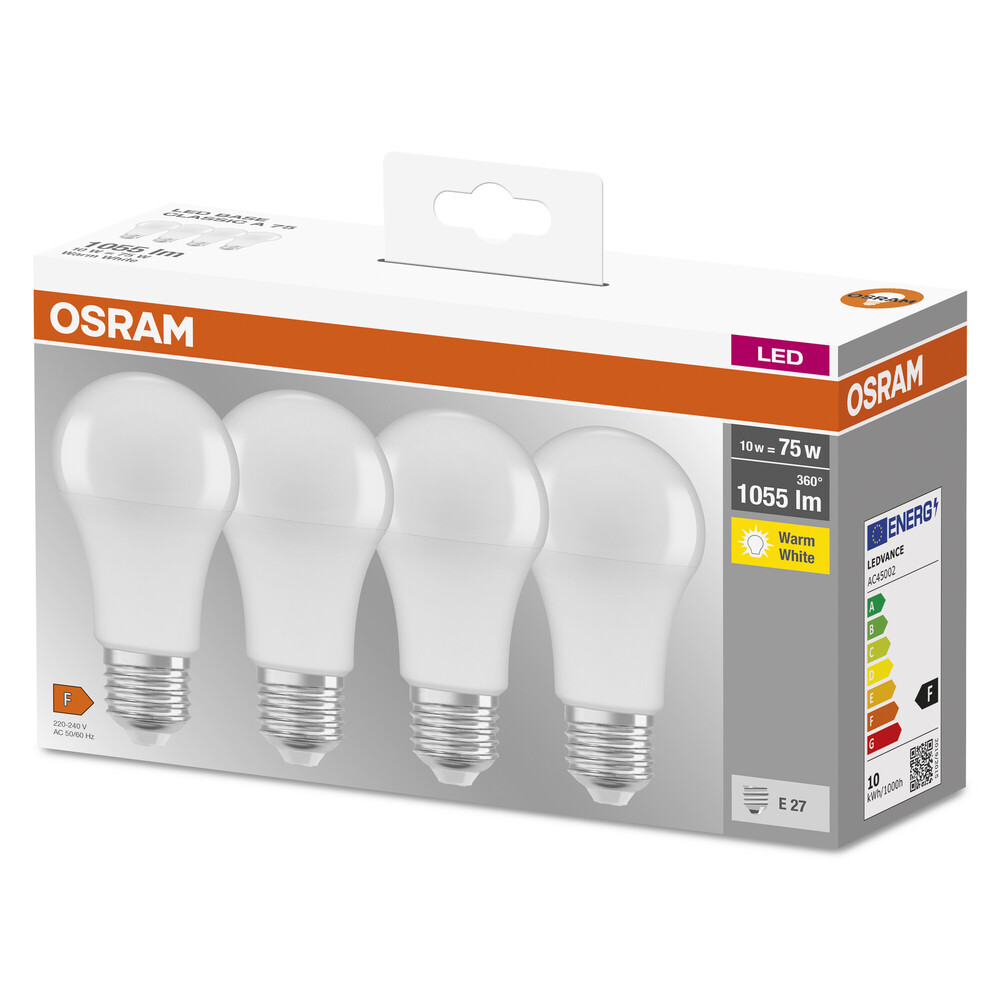 glänzendes OSRAM LED-Leuchtmittel, das einen warmen 2700 K Farbton ausstrahlt
