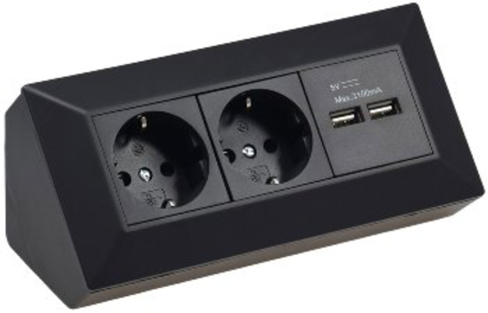 Innovativer schwarzer Steckdosenblock mit USB Funktion von ChiliTec