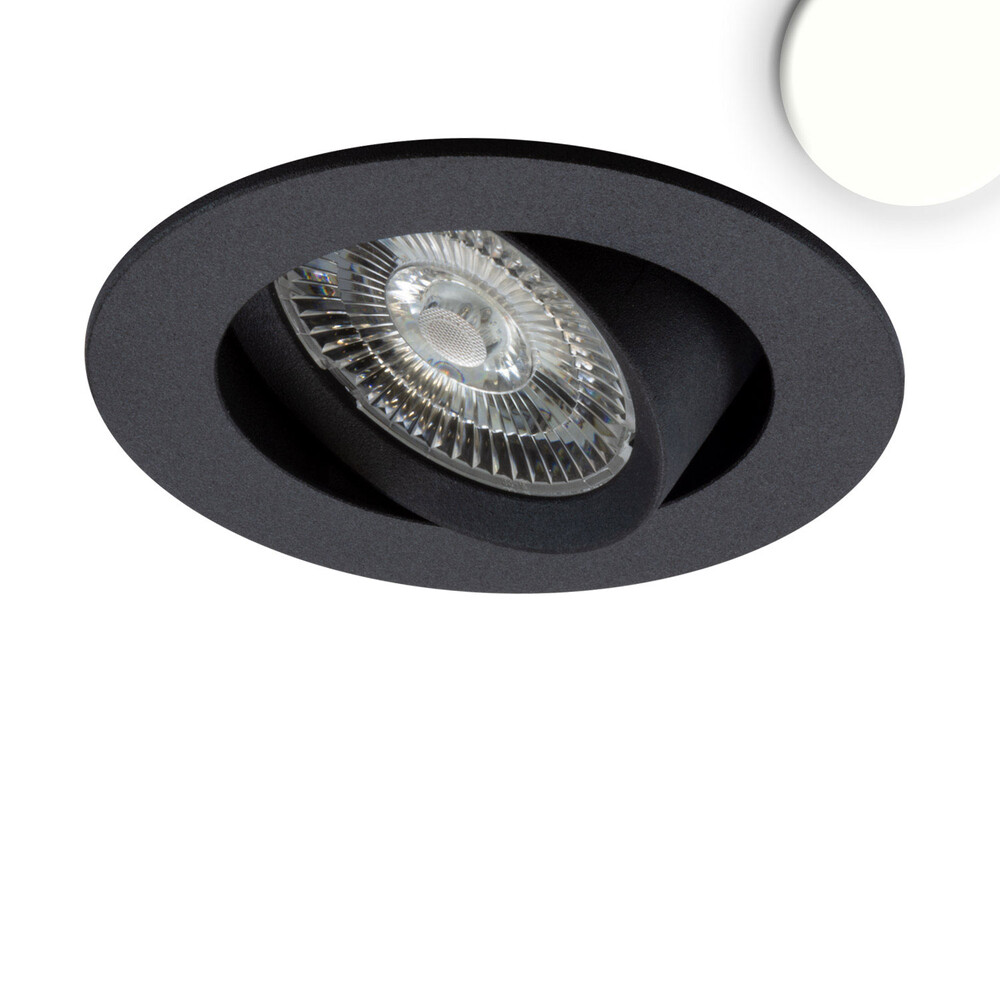 Schicke schwarze dimmbare LED-Einbauleuchte von Isoled mit neutralweißem Licht