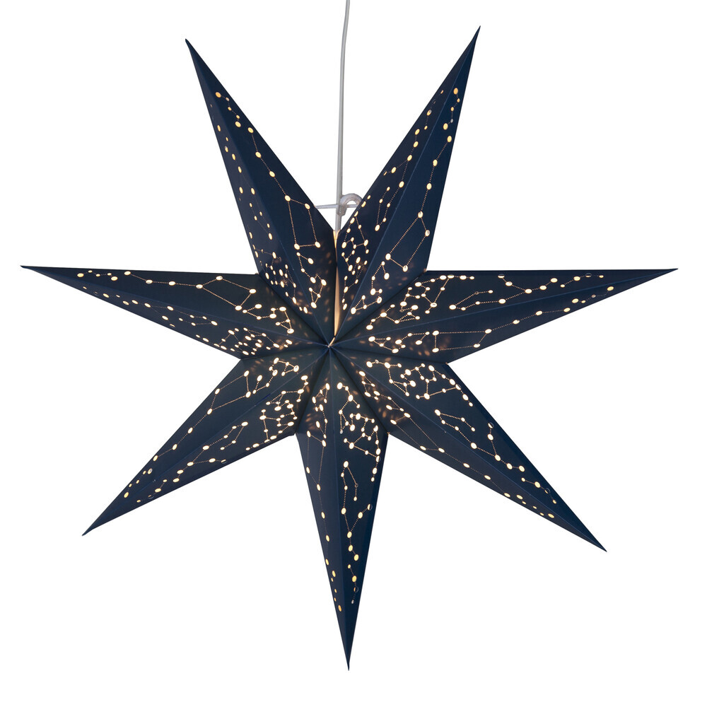 Blauer Papierstern mit wunderschönen sternbilders Ornamenten von Star Trading