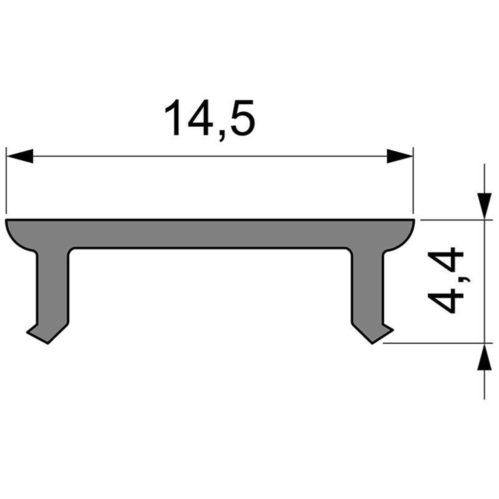 Hochwertige Deko-Light Abdeckung in der Länge von 3000 mm, Breite von 14.5 mm und Höhe von 4.4 mm