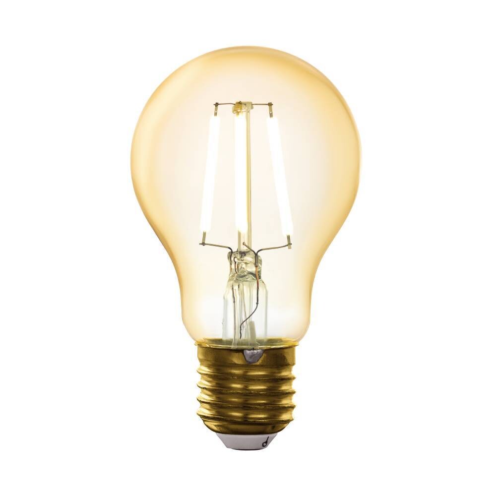 Ein leuchtendes, amberfarbenes E27 Leuchtmittel von EGLO