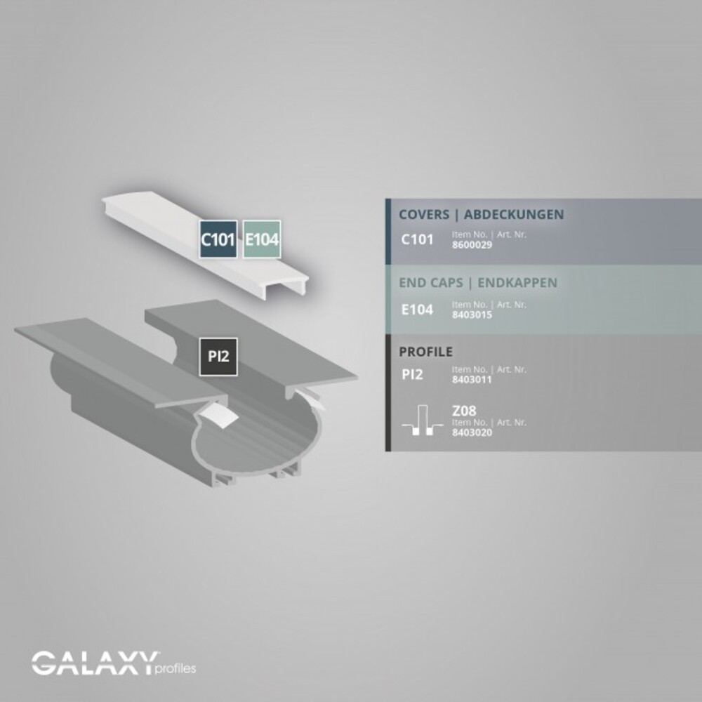 Elegantes LED Profil von GALAXY profiles, ideal für Decken- und Wandmontage, ermöglicht doppelte indirekte Beleuchtung