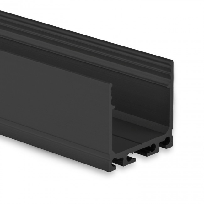 LED Leiste Basic - Comfort 12V LED Streifen IP65 kaltweiß 60 LED/m 3528 - 0,5m Aufbau groß 24mm - schwarz