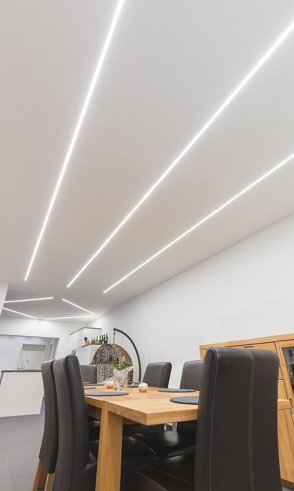 Elegantes und hochqualitatives silber-eloxiertes LED-Profil von Deko-Light