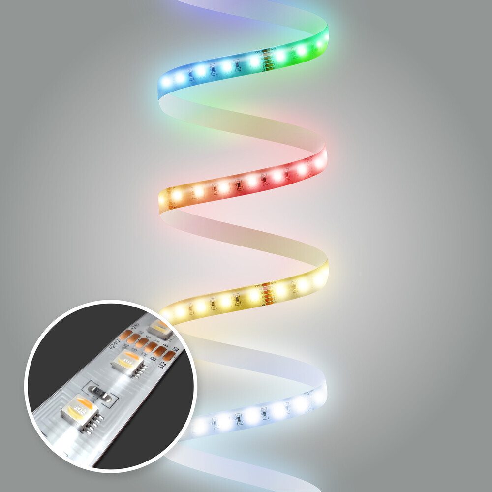 Premium LED Streifen mit RGB CCT in 24V von LED Universum mit integrierten 60 LEDs pro Meter, wasserfest und WiFi fähig