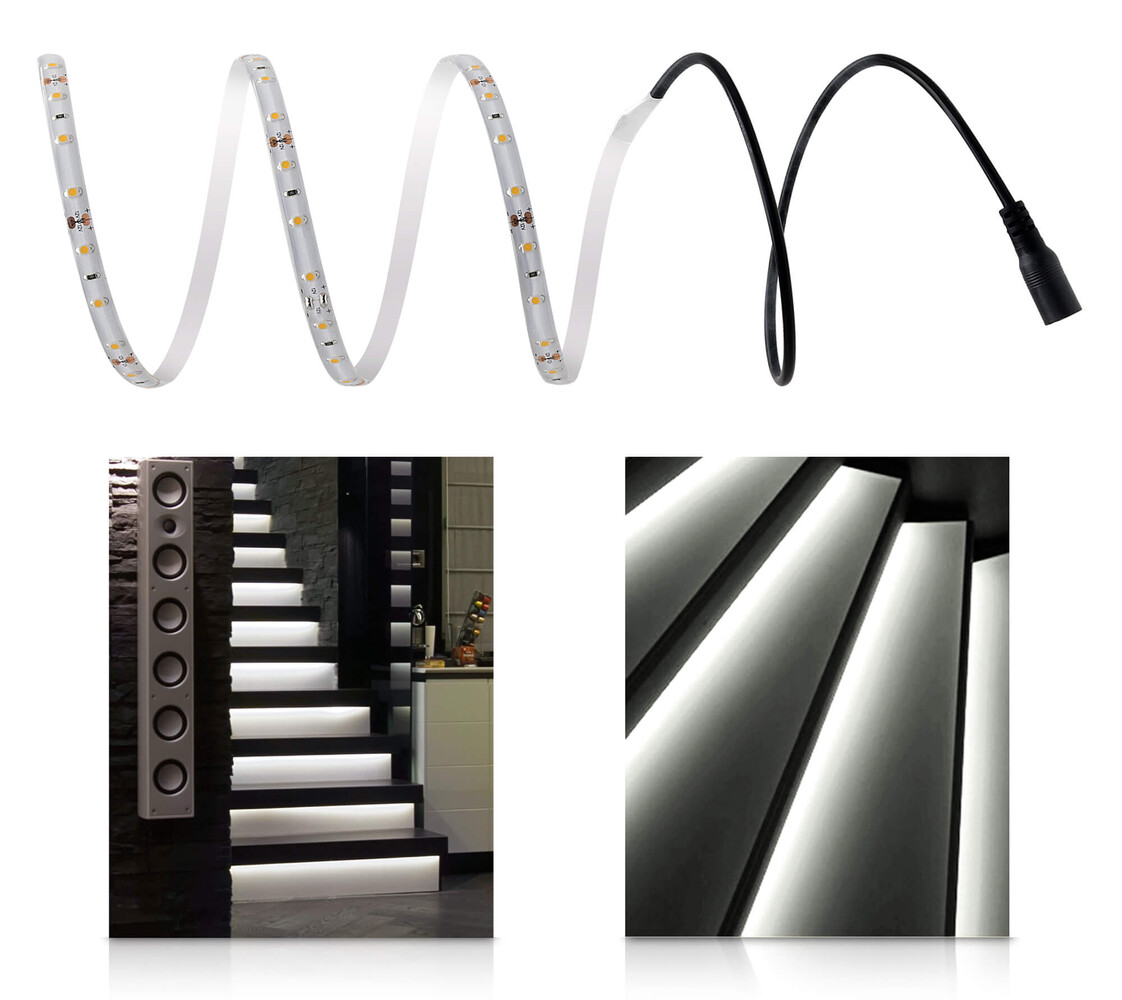 Hochqualitativer neutralweißer LED Streifen mit Comfort 12V für atemberaubende Treppenbeleuchtung von LED Universum