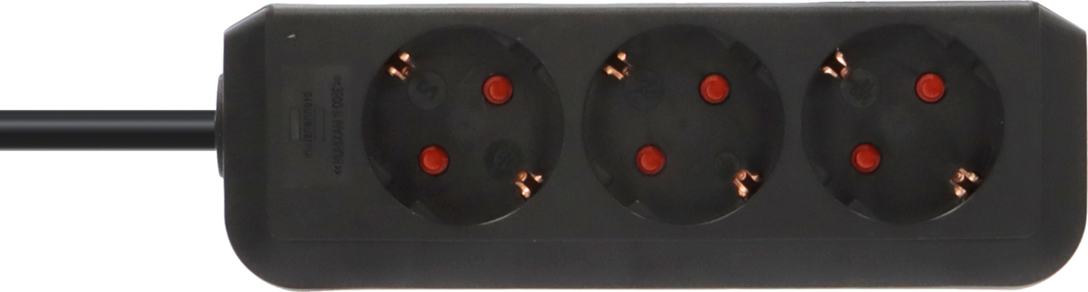 Eco-Line Steckdosenleiste 3-fach (Mehrfachsteckdose mit erhöhtem Berührungsschutz und 1,5m Kabel) schwarz