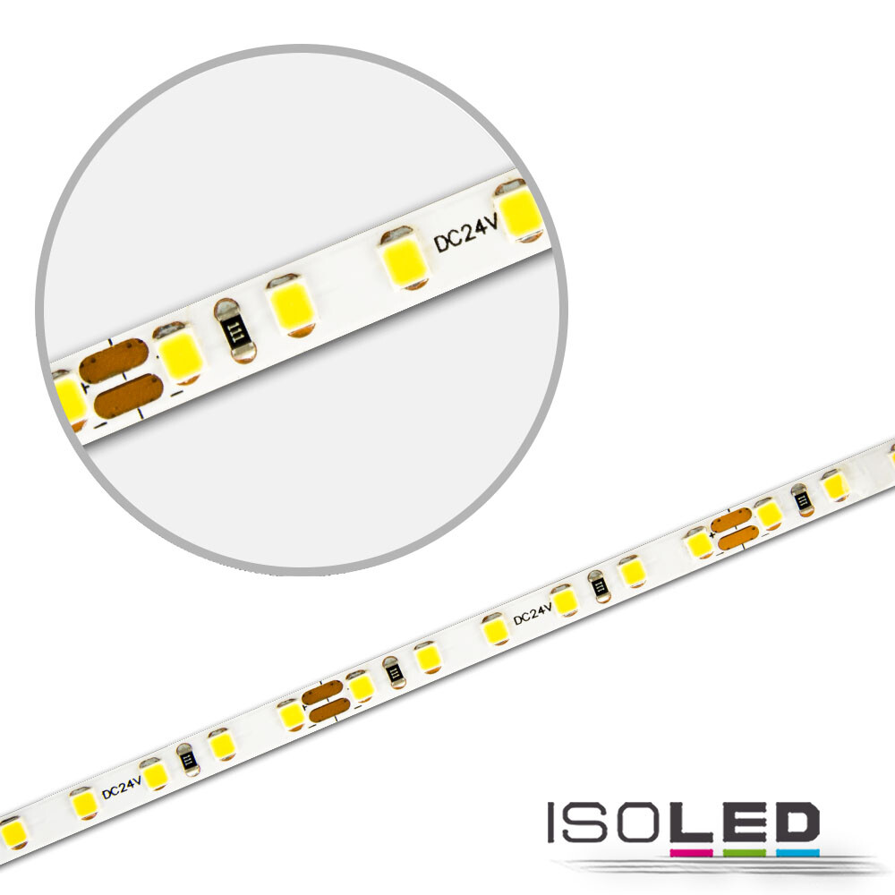 Hochwertiger LED Streifen von Isoled mit 120 LEDs pro Meter und neutralweißer Beleuchtung