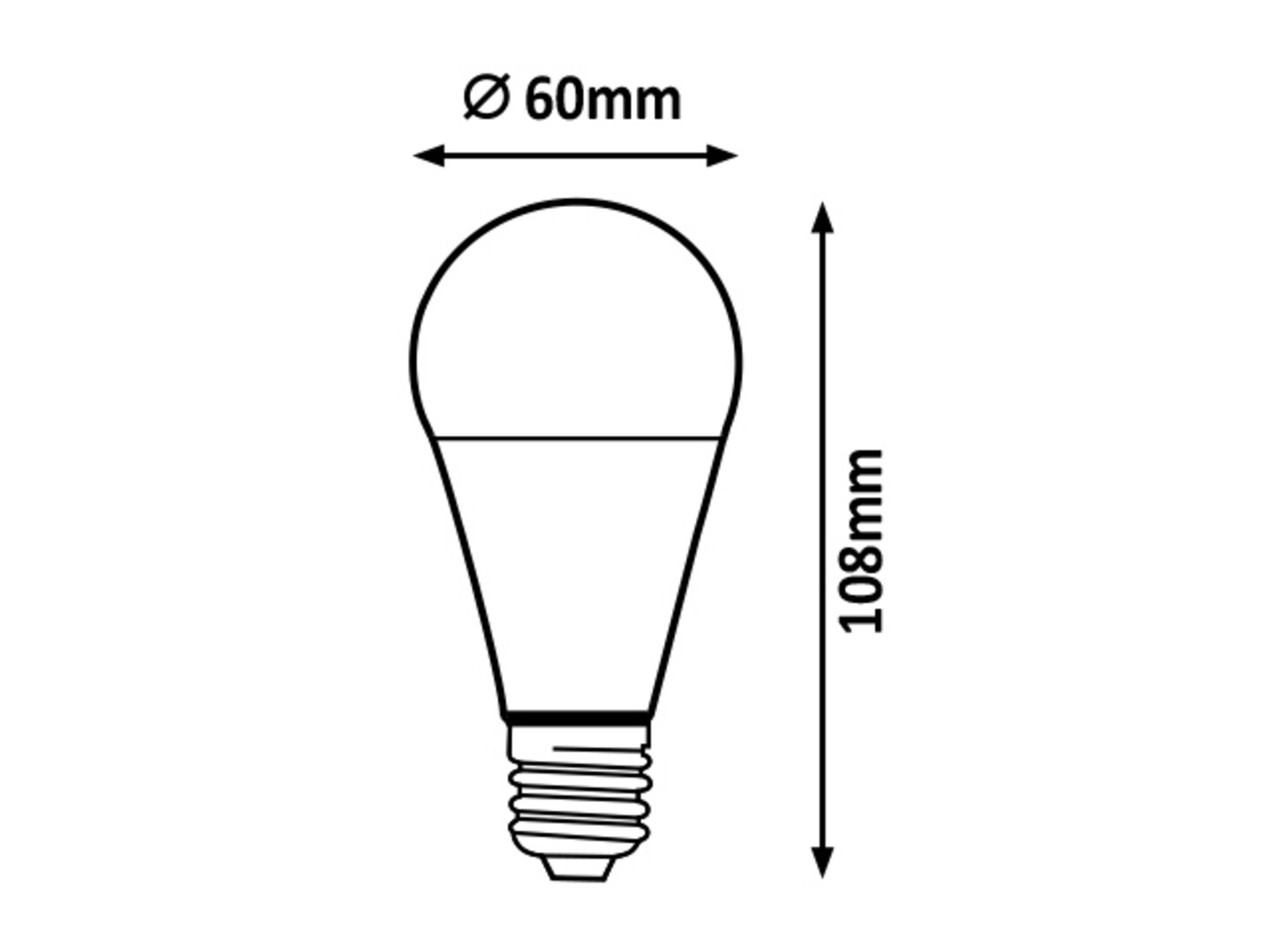 LED-Leuchtmittel 1467, E27, 7W, 6500K, 560lm, kaltweiß, ø60mm