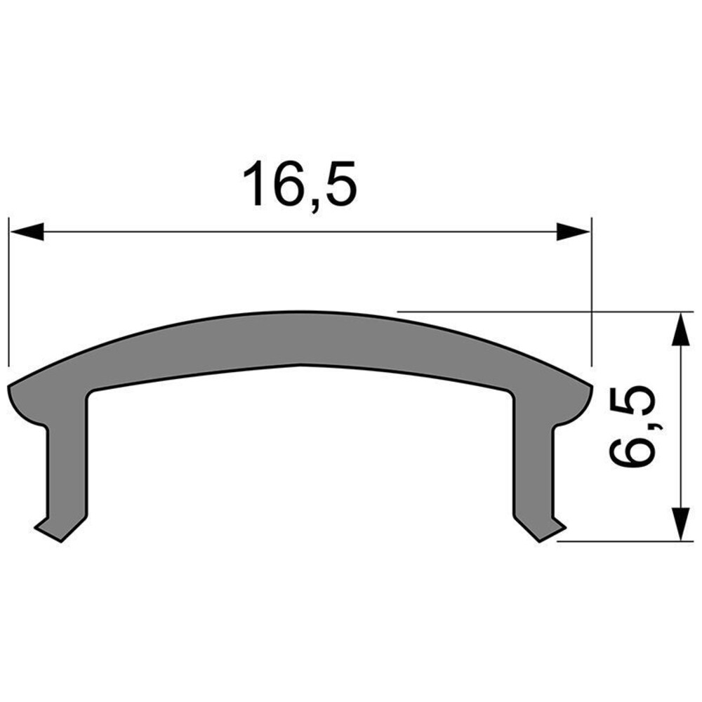 Elegante Deko-Light Abdeckung mit den Maßen Länge 1000 mm, Breite 16.5 mm und Höhe 6.5 mm