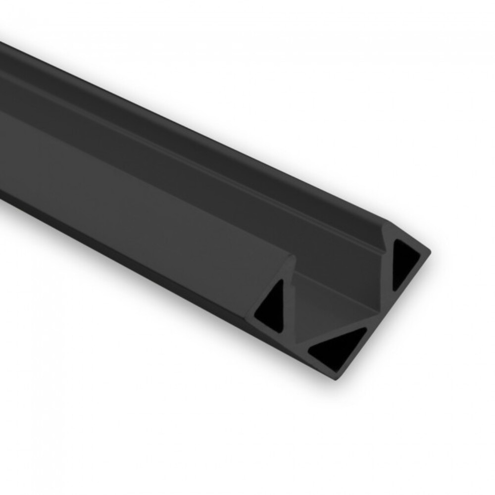 Schwarze, professionelle LED Leiste von LED Universum, weist einen Stromverbrauch von 24V und hochwertige CRI-LED-Streifen in kaltem Weiß auf.