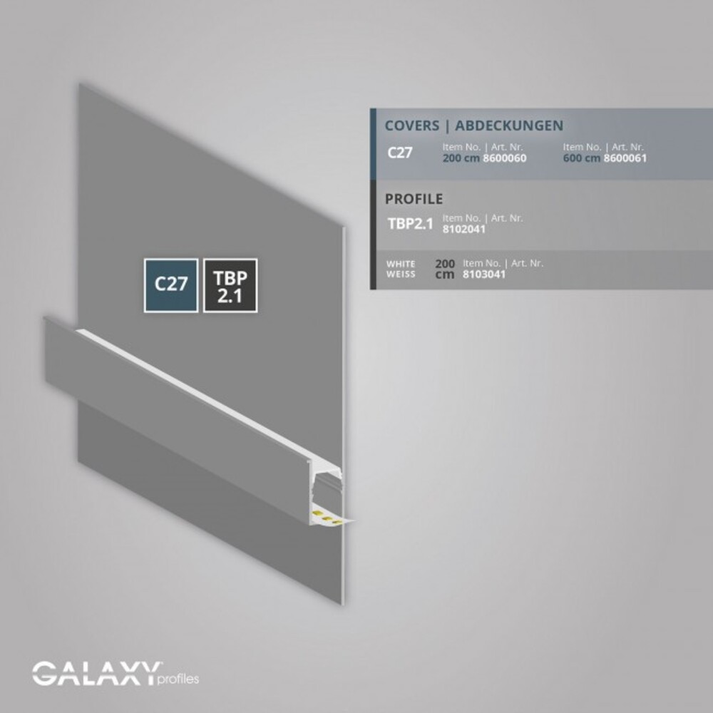 Elegantes, modisches LED Profil der Marke GALAXY profiles