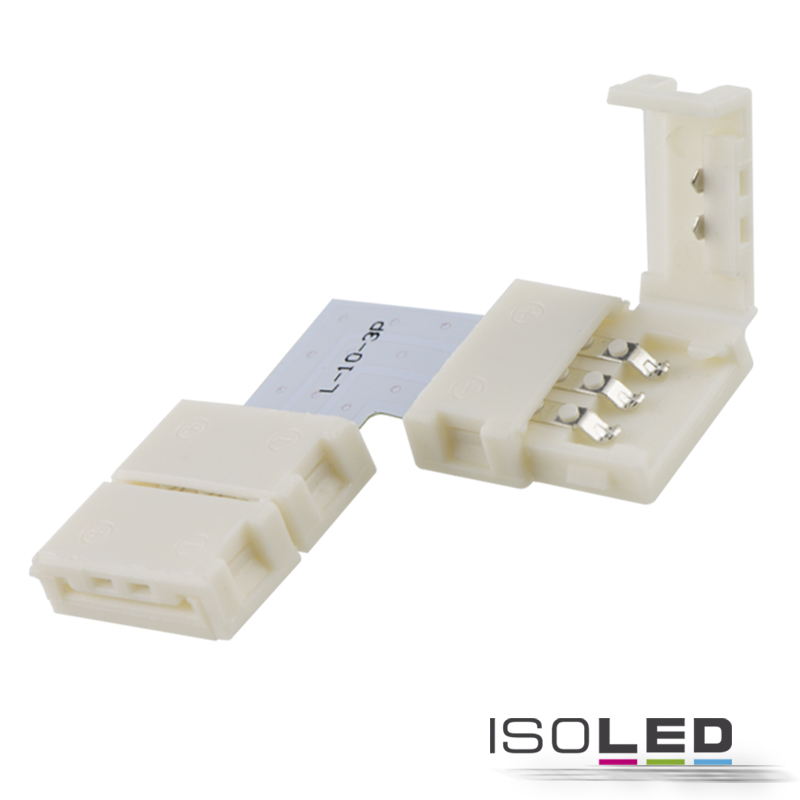 112562 Clip-Eck-Verbinder (max. 5A) für 3-pol. IP20 Flexstripes mit Breite 10mm, Pitch-Abstand >12mm