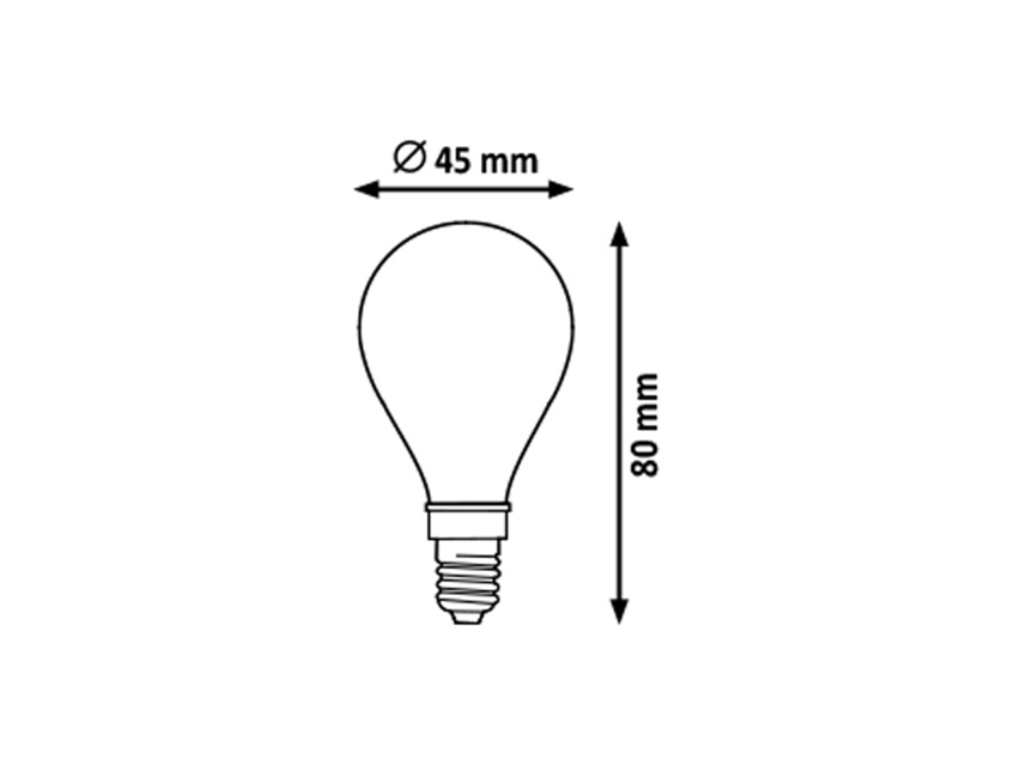 Filament Leuchtmittel 1529, E14, 4W, 4000K, 350lm, neutralweiß, ø45mm