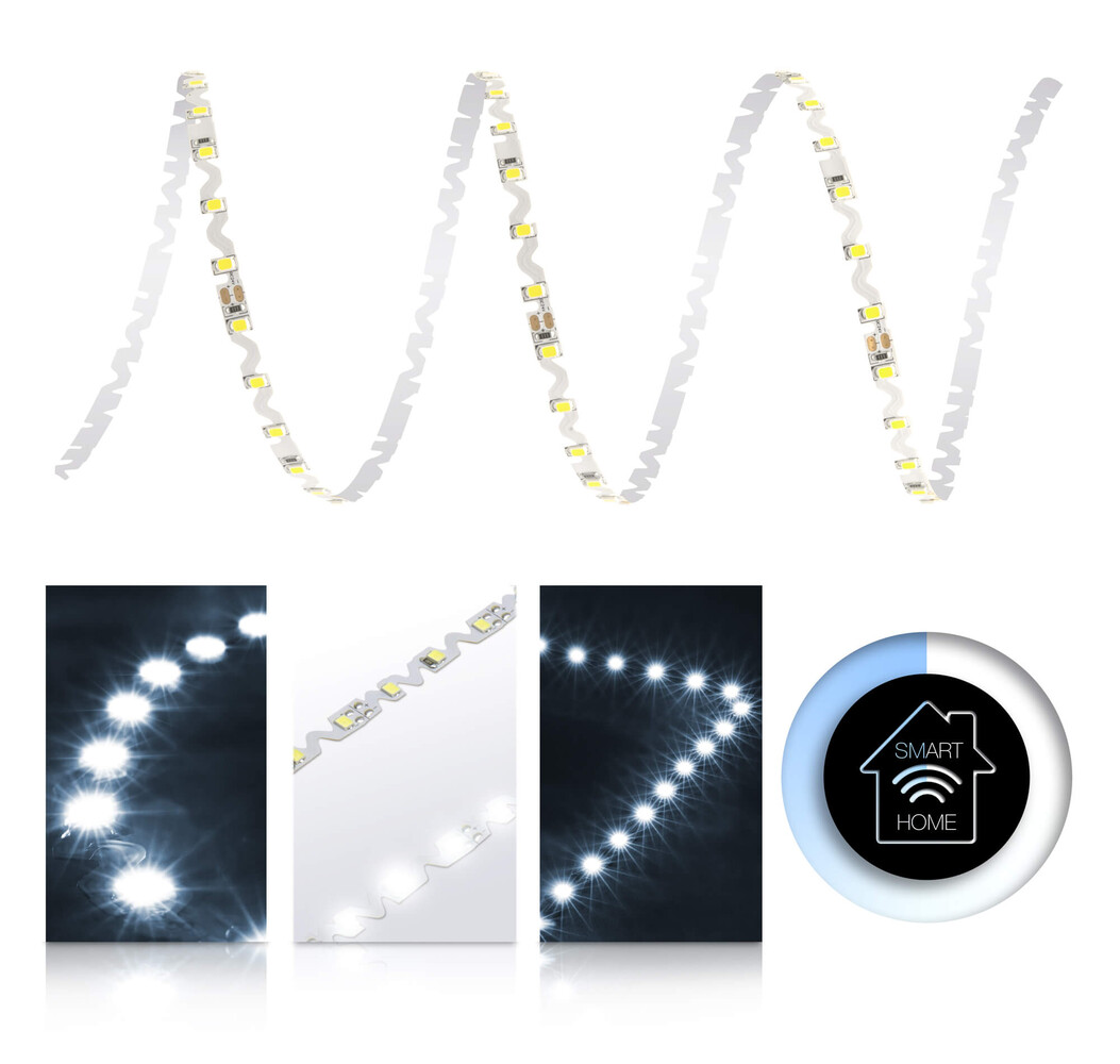 Premium LED Streifen in kaltweiß, smart und einzigartig, von LED Universum