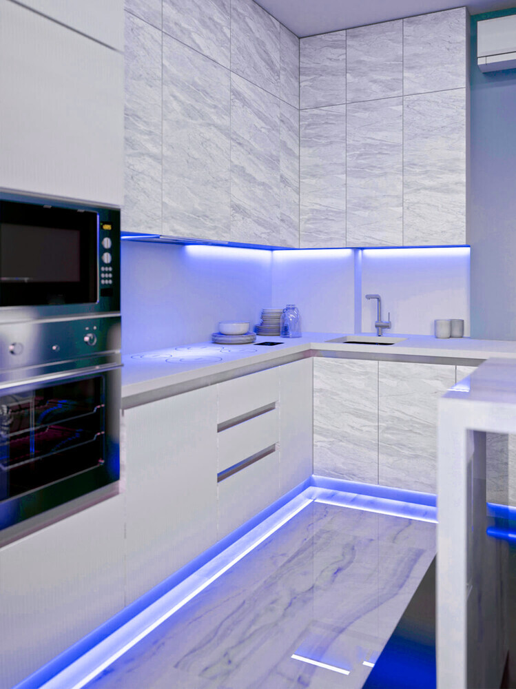 Hochwertiger, energieeffizienter LED Streifen in blauer Farbe, Smart Home konfigurierbar von LED Universum