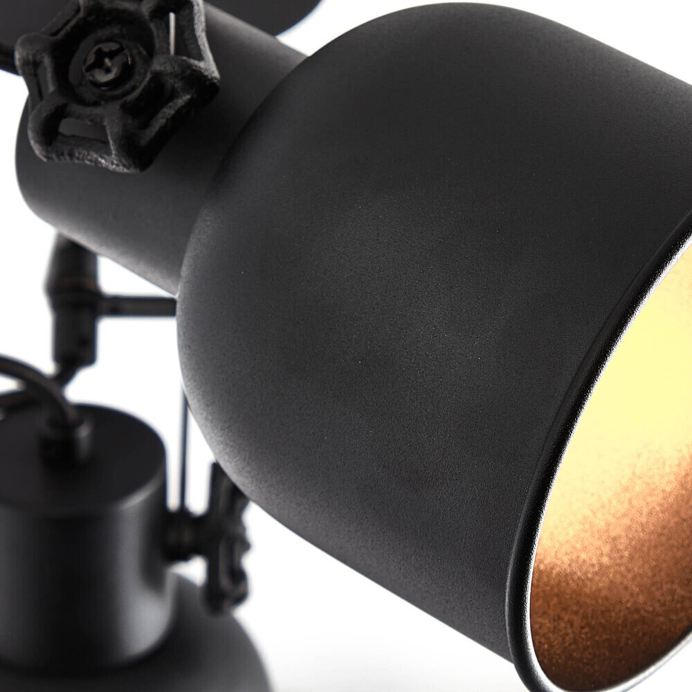 Eleganter schwarzer Deckenstrahler Rolet Spotspirale 3-flammig von Brilliant