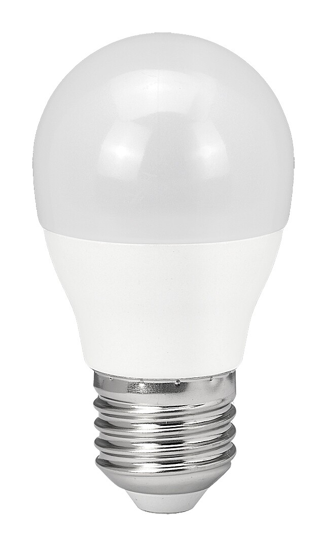 LED-Leuchtmittel 79058, E27, 5W, 3000K, 500lm, Kunststoff, weiß, warmweiß, ø45mm