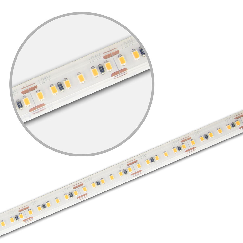 Hochqualitativer Isoled LED Streifen in warmweiß mit 240 LEDs pro Meter, IP54 und 24V