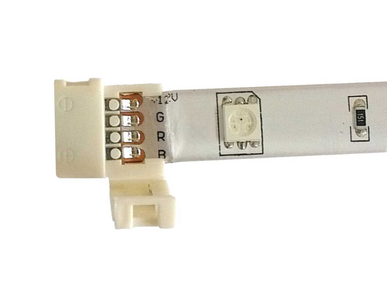 LED Universum Verbinder für RGB LED Streifen von LED Universum, 4 pol Verbinder mit Klippbefestigung Schnellverbinder für RGB LED Streifen 0cm
