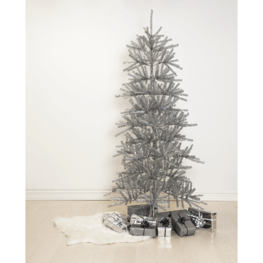 Glanzvoller, silberner Weihnachtsbaum von Star Trading mit funkelndem Glitzer