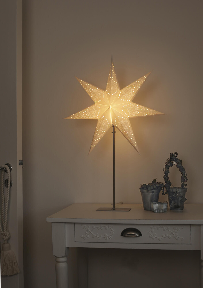 Elegante stehlampe in creme von star trading mit E14 fassung