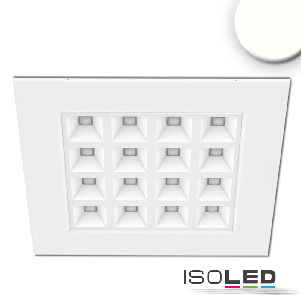 Hochwertiges LED Panel der Marke Isoled in stilvollem weißem Rahmen und neutralweißer Lichtfarbe. Dimmbar für ein individuell einstellbares Lichterlebnis.