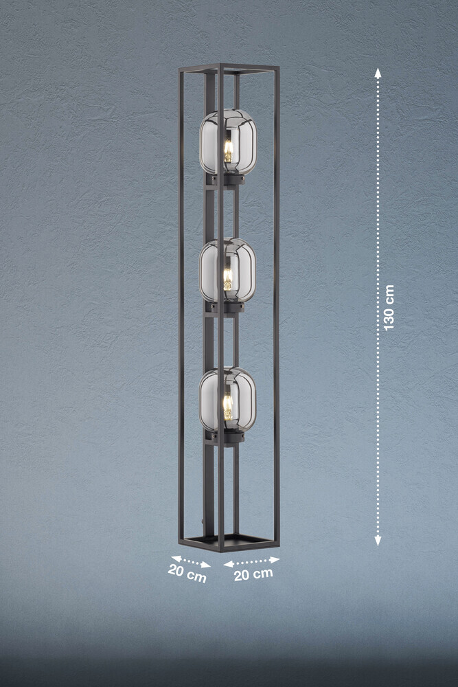 Elegante schwarze Stehlampe aus Metall von Fischer & Honsel