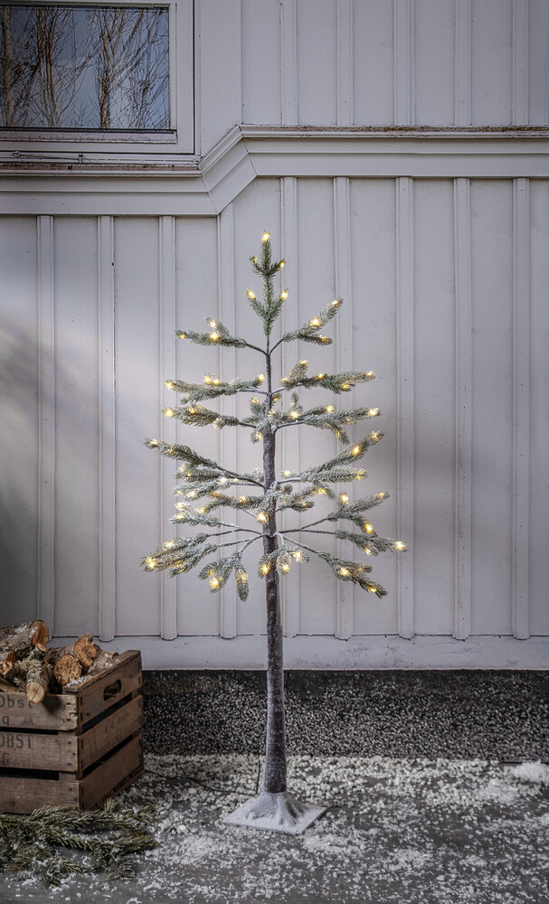 Star Trading 603-21 LED-Tannenbaum "Tanne"ca. 58x120 cm, zum Stellen, grün, Schneedekor,95 ww LED, Trafo, 5m Zuleitung, outdoor,Vierfarb-Karton