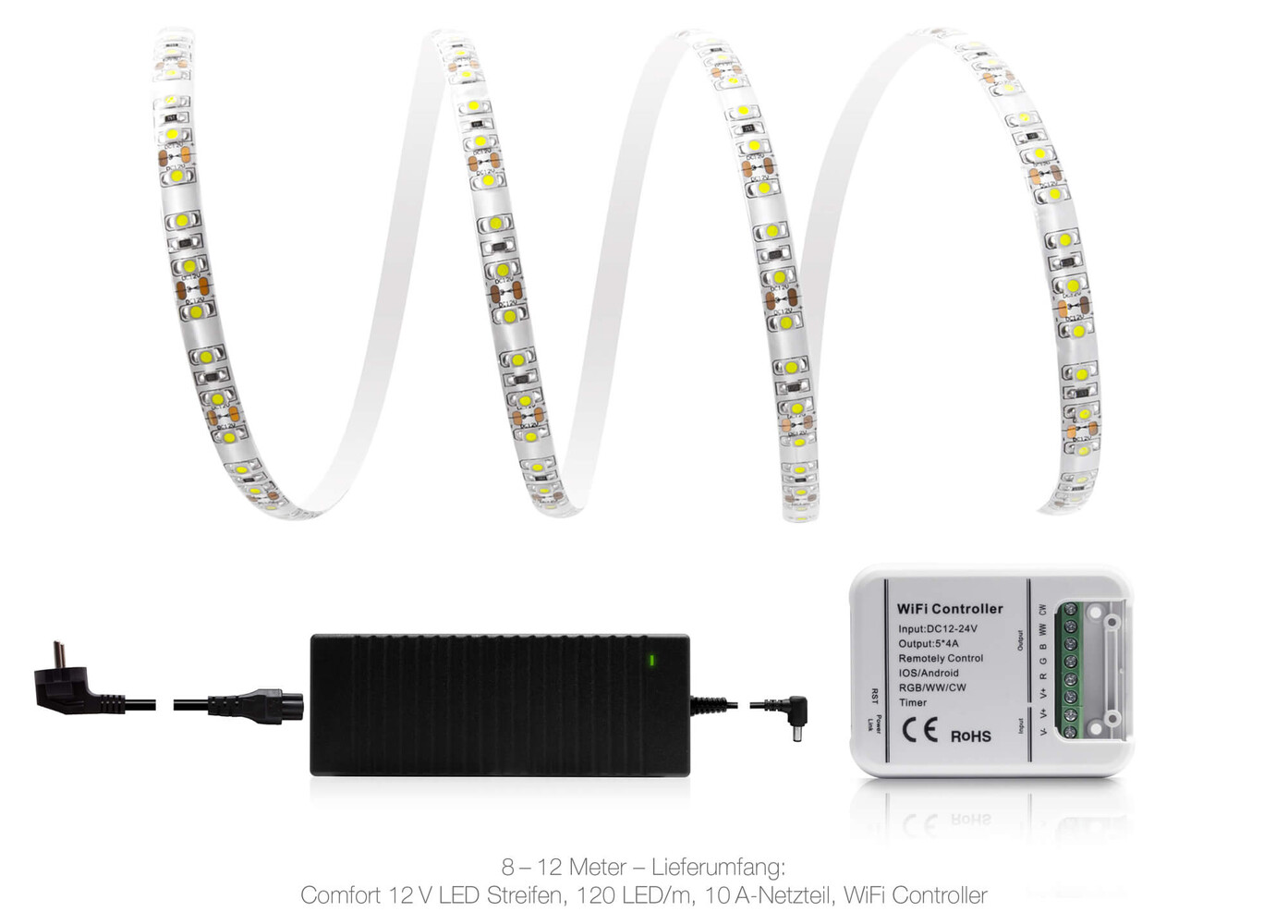 Hochwertiger LED Streifen von LED Universum, in Kaltweiß und IP65-zertifiziert