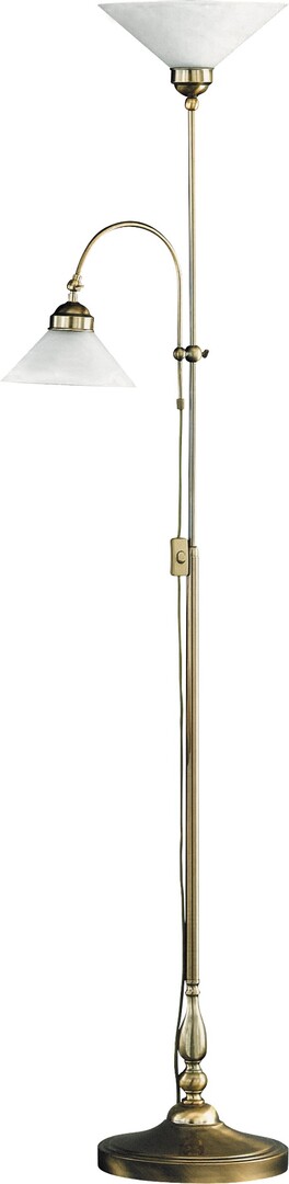 Stehlampe Marian 2708, E27, Metall, bronze-silber-weiß, Klassisch, 180cm