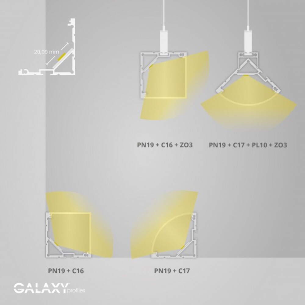 Hochwertiges LED Profil der Marke GALAXY profiles in schickem Design